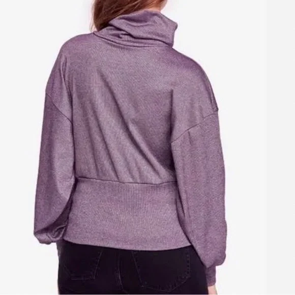 FREE PEOPLE Glam Turtleneck Top in Lavender Haze - Picture 4 of 10